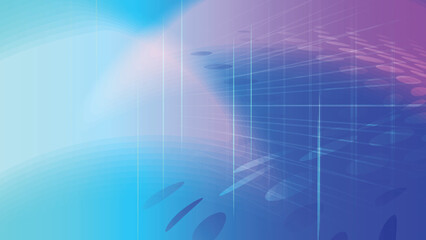 Abstract colorful neon light with dot halftone screen and grid line creative background. Vector illustration.