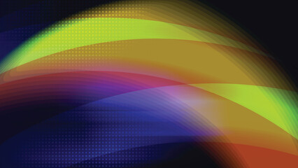 Abstract colorful neon light with dot halftone screen creative background. Vector illustration.