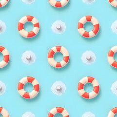 Lifebuoy, life jacket, beautiful pattern, colorful