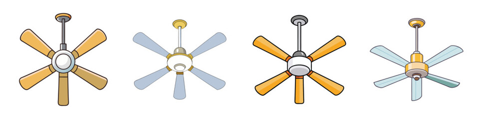 Simple Ceiling Fan Flat Style Illustration Vector Illustration
