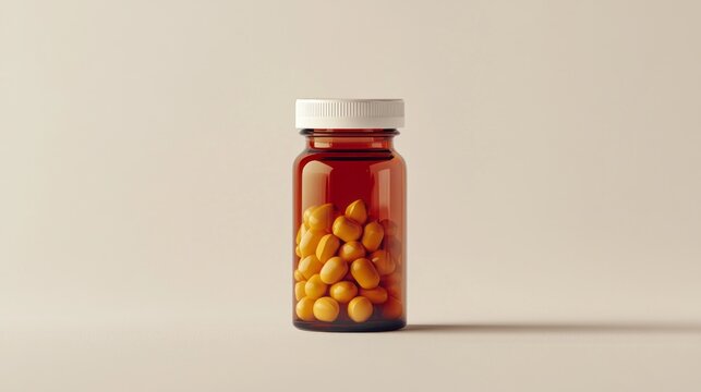 Yellow dexamfetamine tablets are contained in a prescription bottle featuring clear clinical labeling, highlighting their medicinal purpose and storage