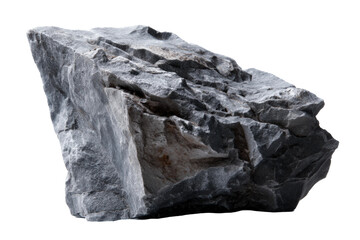Natural rough gray rock with jagged edges, cut out