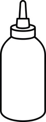 Mustard Bottle Line Art Design for BBQ Independence Day