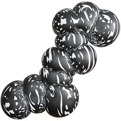 3D Fun colorful inflatable abstract balloon shape. Playful creative graphic form isolated clipart. Render of geometric modern y2k illustration