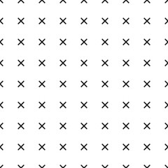 Diagonal plus seamless pattern. Simple geometric cross texture. Graphic cross symbol grid. Plus sign repeat pattern. Graphic texture. Vector illustration isolated on white background.