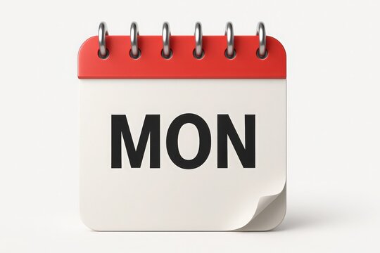 monday calendar page day reminder icon planner weekday schedule end of month