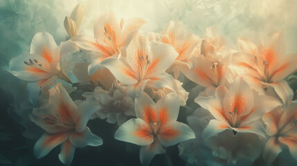 watercolor botanical Lilly flowers texture template background.Elegant wedding invitation card background . Minimal hand painted Design for wedding or Valentine's Day