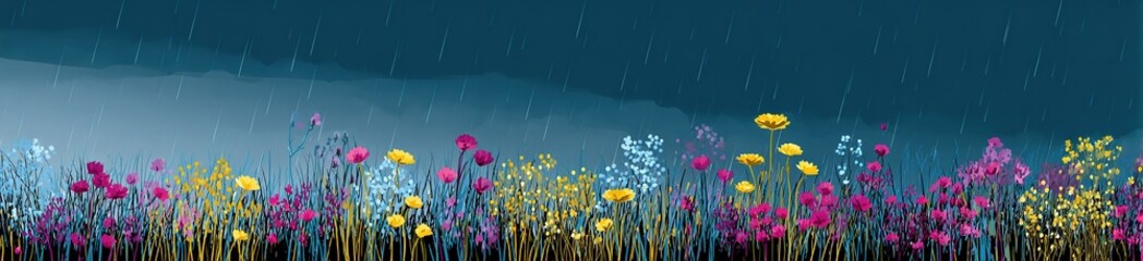 Abstract Colorful Floral Background At Night
