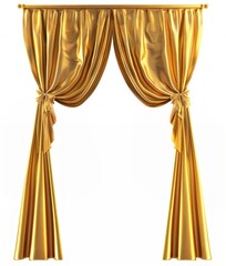 Elegant golden draped curtains