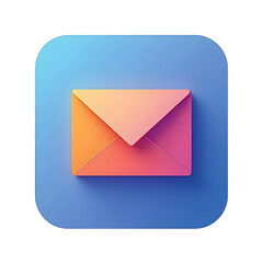Colorful 3D envelope with crisp details  PNG file isolated on transparent background