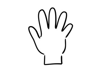 手書き風のイラスト　手のひら　白塗り