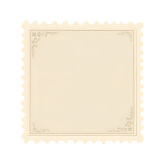 Fototapeta premium Clean blank postage stamp with perforated edges, – PNG file isolated on transparent background