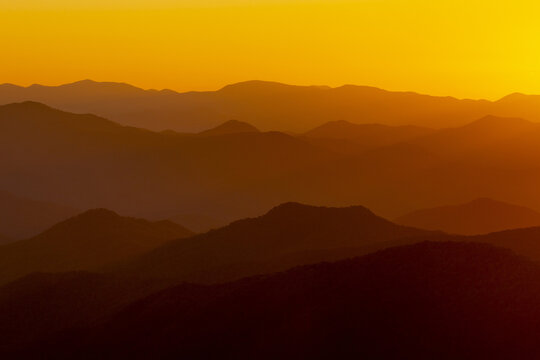 Blue Ridge Parkway mountains in Asheville, North Carolina