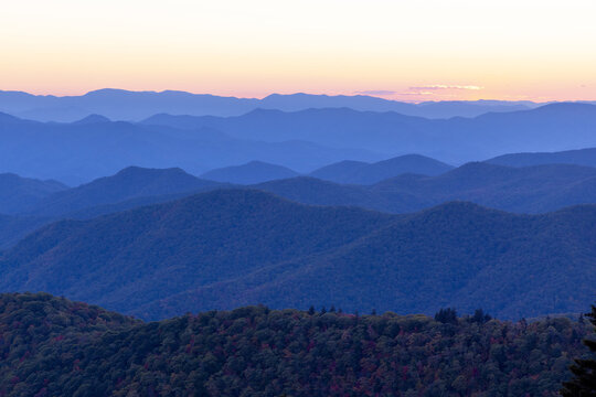 Blue Ridge Parkway mountains in Asheville, North Carolina