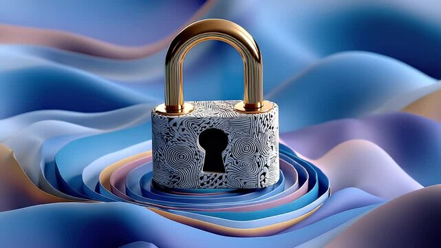 Decorative lock on abstract background