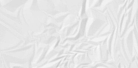 Rough wrinkled textured in white paper. White crumpled paper Blank white crumpled and creased paper poster.	