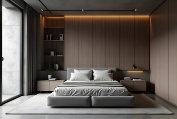 Stylish Contemporary Bedroom in Luxury Residence
