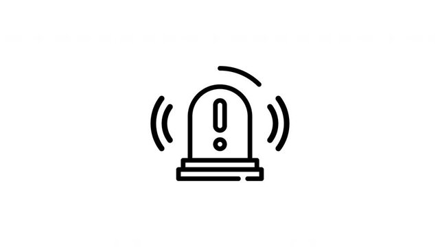icon line motion graphic alarm bell