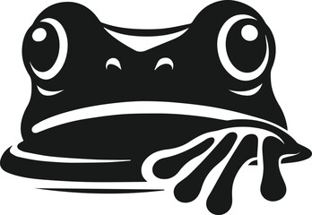 Silhouette of a frog vector drawing black