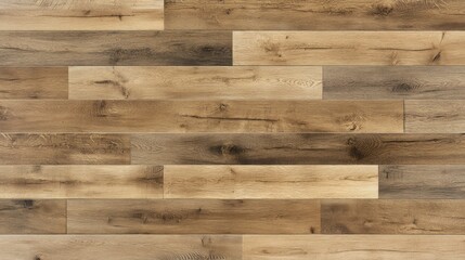 Naklejka premium Rustic Brown and Beige Wood Plank Flooring Texture Background