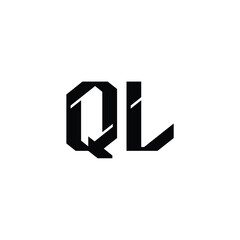 Obraz premium QL monogram logo design letter text name symbol monochrome logotype alphabet character simple logo