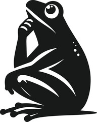 Silhouette of a frog vector drawing black