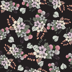 seamless floral background with white flowers