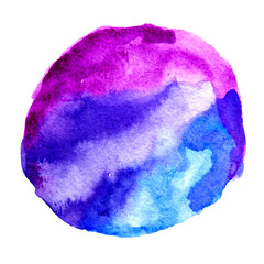 Violet Hand Drawn Watercolor Drops Round Banner