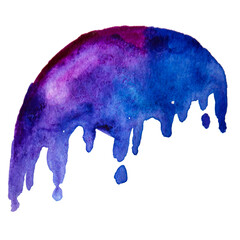 Violet Hand Drawn Watercolor Drops Round Banner