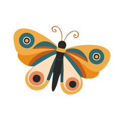 Abstract Decorative Butterfly with Colorful Wings Illustration