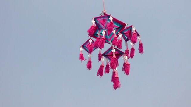 traditional lanna flag decoration of culture in Thailand 