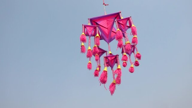traditional lanna flag decoration of culture in Thailand 