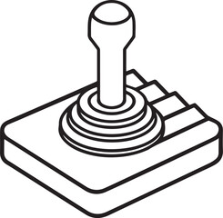 Joystick outline vector illustration line art	