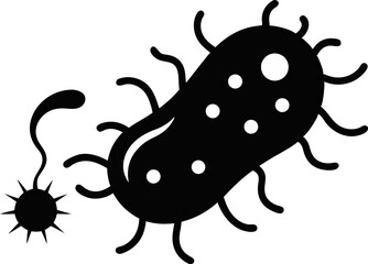 Bacteria Silhouette Vector Illustration 