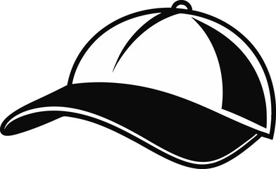 Baseball Cap With Curve Silhouette Vector Illustration