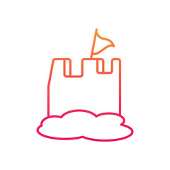 Obraz premium Sandcastle vector icon