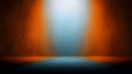 Abstract dark paper background with bright center spotlight and black vignette frame featuring vintage grunge texture
