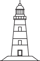 Geometric Lighthouse outline vector illustration line art	