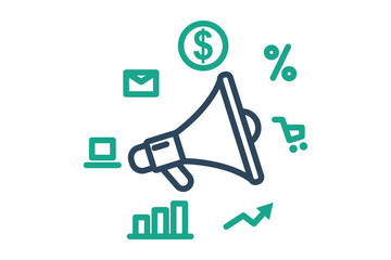 Marketing icon. line icon style. icon related to branding. business elements vector illustration