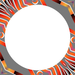 Traditional Indonesian batik for decorating circle in square frame