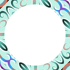 Traditional Indonesian batik for decorating circle in square frame