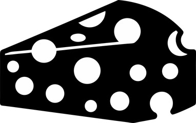 Cheese With Holes Silhouette Vector Illustration 