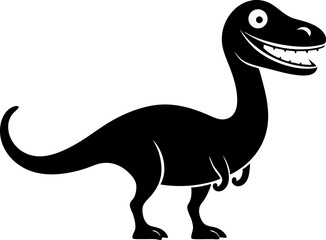 Dinosaur With Smile Silhouette Vector Illustration