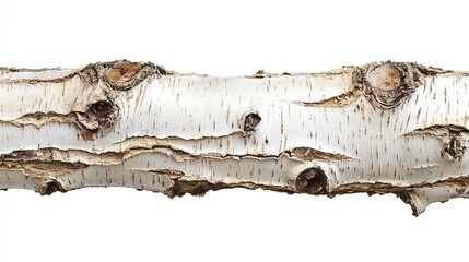 Close-up of a birch log, showing its distinctive white bark and wood grain