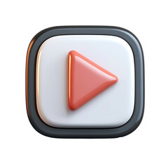 Plastic 3d icon of player in a minimalistic style for the interface of applications and web pages. Player concept button