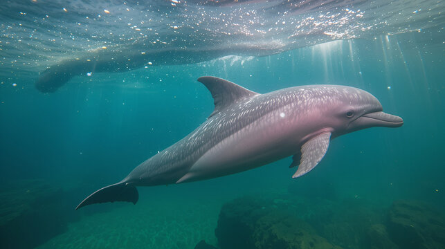 Amazon River Dolphin, Pink Dolphin, (Inia geoffrensis) Iniidae family. Rio Negro, Amazonas, Brazil.