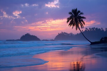 Tropical Beach Sunset Panorama