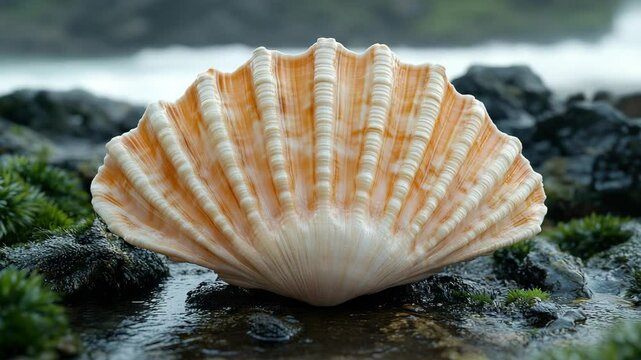 A shell on the rocks