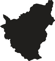 Burundi black map silhouette vector style with white background