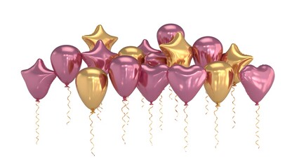 Elegant Pink and Gold Balloons Festive Party Decorations